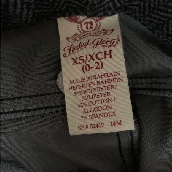 Faded Glory Black Gray Print Jeggings NWOT Size XS - Picture 3 of 4